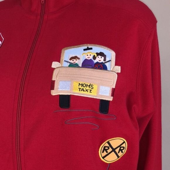Vintage BECHAMEL Mom's Taxi Patch Jacket in Red - L - Picture 5 of 10